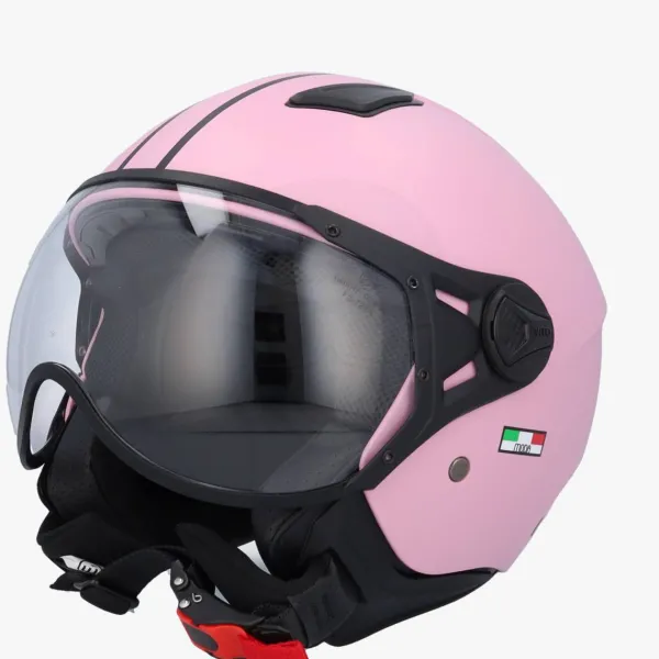 DAMES VITO Vespa Helmen|Jethelmen-Jet oda at Roze