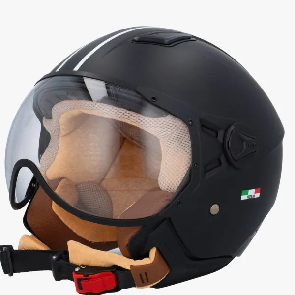 DAMES VITO Vespa Helmen|Jethelmen-Jet oda at Zwart