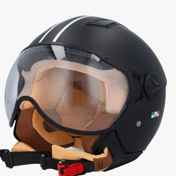 DAMES VITO Vespa Helmen|Jethelmen-Jet oda at Zwart